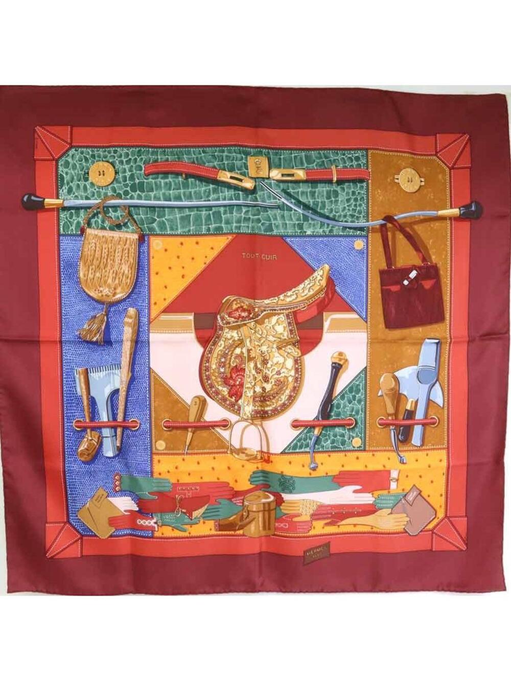 Auth Hermes Carre 90 Tout Cuir Scarf #377306H27B